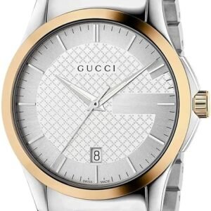 Gucci G Timeless Quartz Silver Dial Two Tone Steel Strap Watch For Men - YA126450