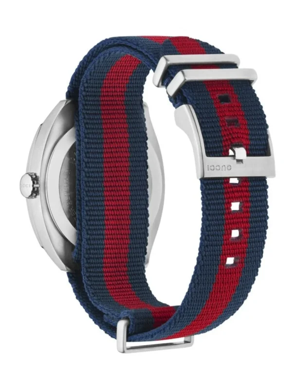 731903382404_3-487928_6149511d-7802-4550-aef6-432198a39a67 Gucci GG2570 Quartz Blue Dial Blue & Red Nylon Strap Watch For Men - YA142304