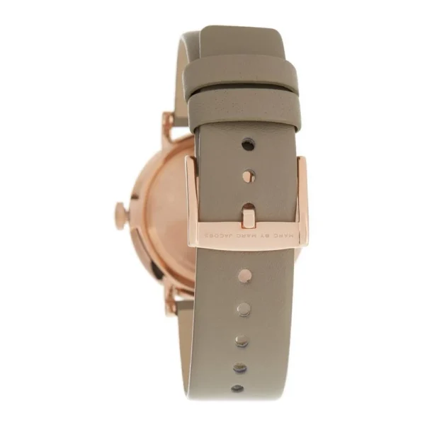 Marc Jacobs Baker Rose Gold Dial Grey Leather Strap Watch for Women - MBM1400