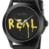 765dc5de-9bb2-45eb-a86a-43a26217a99e Gucci G Timeless Ghost Black Dial Black Rubber Strap Unisex Watch - YA1264017