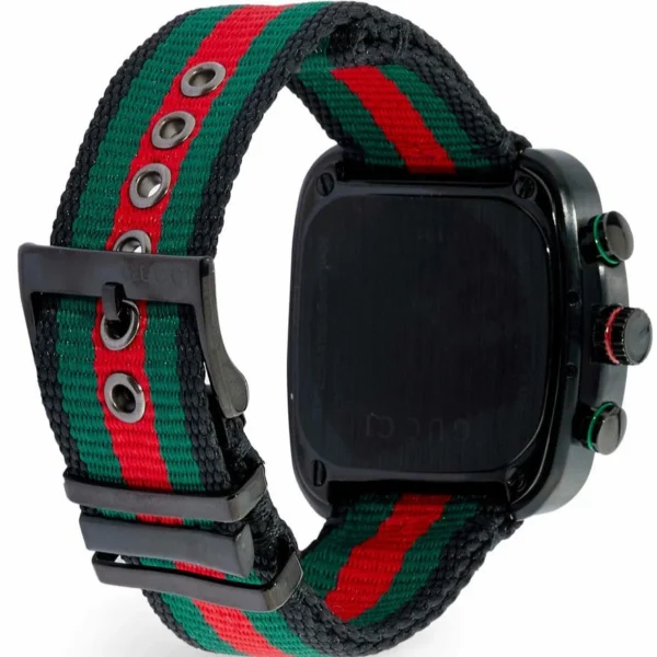 79477_3 Gucci Coupe Chronograph Quartz Black Two Tone NATO Strap Watch For Men - YA131202