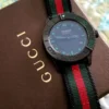 Gucci G Timeless Sport Black Dial Two Tone NATO Strap Watch For Men - YA126229