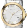 Gucci G Timeless Silver Dial Two Tone Steel Strap Watch For Men - YA126409