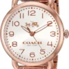 Coach Delancey White Dial Rose Gold Steel Strap Watch for Women - 14502497