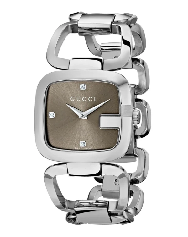81C_t_HhZLL-744679_e680952a-fc94-4a5c-bb52-b966021cefa8 Gucci G Gucci Brown Dial Silver Steel Strap Watch For Women - YA125401