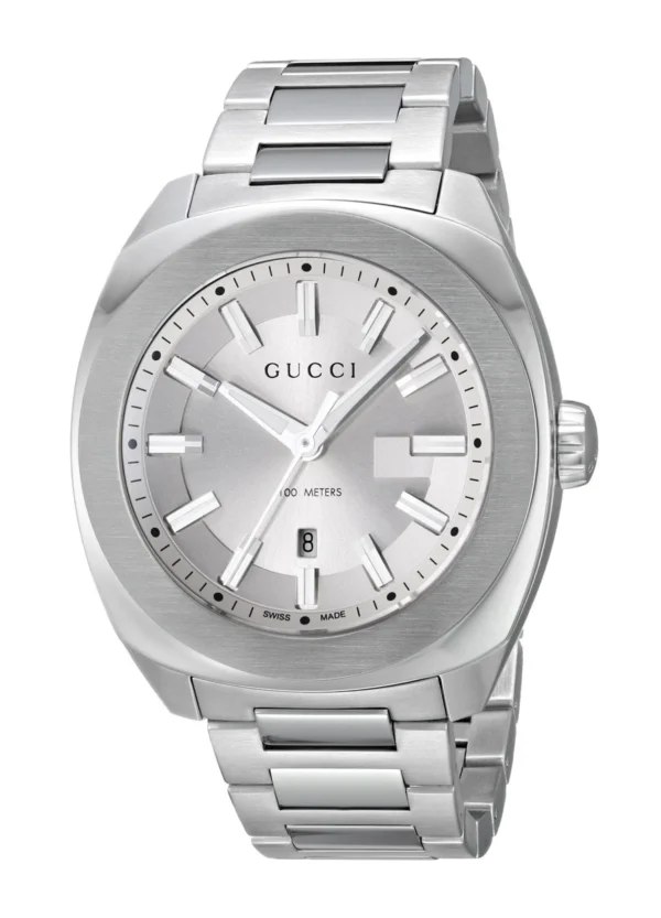 81CivCWwDJL-804168 Gucci G Timeless GG2570 Silver Dial Silver Steel Strap Watch For Men - YA142402