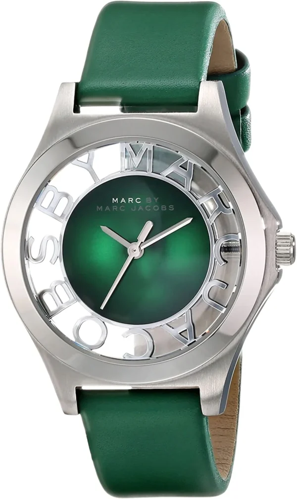 81Fwa-eWetL._AC_UL1500_1981d0e2-1895-4df4-a7eb-f5174281955b Marc Jacobs Henry Skeleton Green Dial Green Leather Strap Watch for Women - MBM1336
