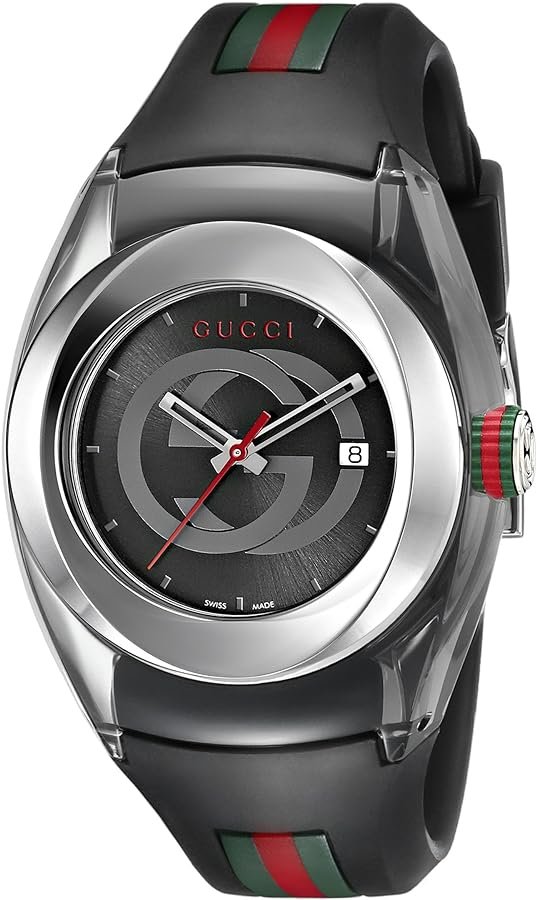 81Irc-kGvdL._AC_UY900 Gucci Sync Quartz Black Dial Black Rubber Strap Watch For Men - YA137301