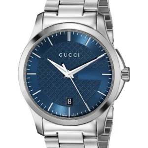 81LRzBmMO_L-655799 Gucci G Timeless Blue Dial Silver Steel Strap Watch For Men - YA126440