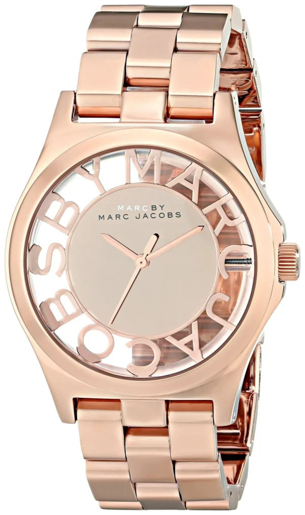 81VSK5KeiOL_5952e397-3d44-41a7-8e13-c6fc76ae2f61 Marc Jacobs Henry Rose Gold Dial Rose Gold Steel Strap Watch for Women - MBM3207