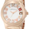 Marc Jacobs Rivera White Dial Rose Gold Steel Strap Watch for Women - MBM3138