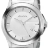 81_GhQ_AglL-118340 Gucci G Timeless Silver Dial Silver Steel Strap Watch For Men - YA126401