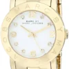 Marc Jacobs Amy White Dial Gold Steel Strap Watch for Women - MBM3056