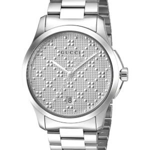 Gucci G Timeless Quartz Silver Dial Silver Steel Strap Watch For Women - YA126459