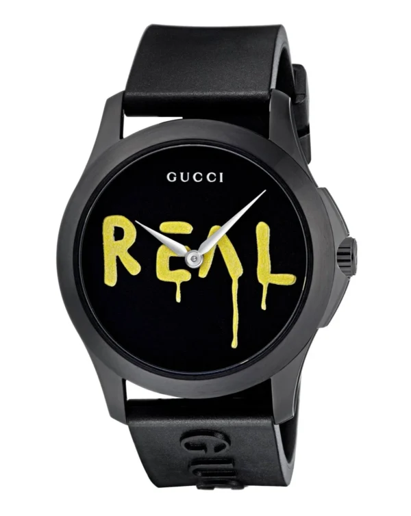 81kWjgGUSpL-290039_16883e4b-30ec-4b5f-81bc-4f5af569cd54 Gucci G Timeless Ghost Black Dial Black Rubber Strap Unisex Watch - YA1264017