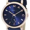 Marc Jacobs Baker Navy Blue Dial Navy Blue Leather Strap Watch for Women - MBM1329