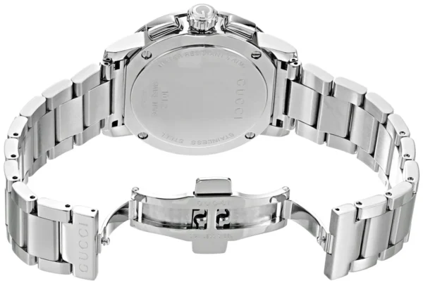 Gucci G Chrono Black Dial Silver Steel Strap Watch For Men - YA101204