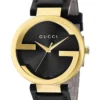 Gucci Interlocking Special Edition Grammy Black Dial Black Leather Strap Watch For Men - YA133208