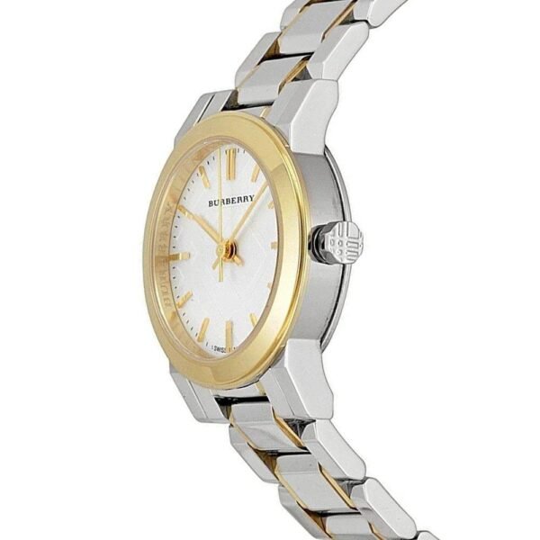 8e67fccc-9ddd-41db-b3bc-31365e5ae9a1_12815e0e-84af-4f39-94da-e049ec5b1116 Burberry The City Silver Dial Two Tone Steel Strap Watch for Women - BU9217