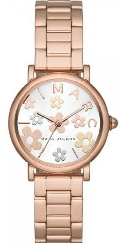 8e69655f-6a52-4e7e-aaa8-b9a35b418a6d_a4dc8a12-2377-4405-9999-38921bf1e252 Marc Jacobs Classic White Dial Rose Gold Steel Strap Watch for Women - MJ3582