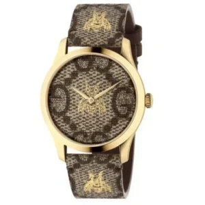 9-7530-375515 Gucci G Timeless Brown Dial Brown Leather Strap Watch For Men - YA1264068