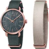 91QVD2yeHsL Calvin Klein Even Grey Dial Grey NATO Strap Watch for Men - K7B216P3