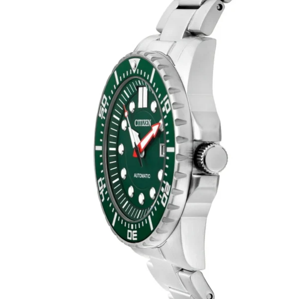 93903912_02_1500_40c85547-f0d3-4abf-ae81-eafdc71c15a2 Citizen Promaster Mechanical Green Dial Silver Steel Strap Watch For Men - NJ0129-87X