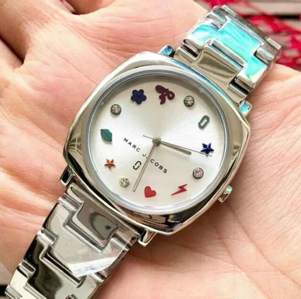 95e42897da8d311bef0062495c77ca1c_03e98d02-1291-4e7f-94b9-36dd210e4ca6 Marc Jacobs Mandy Silver Dial Silver Steel Strap Watch for Women - MJ3548