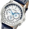 9875468500c44e2c02d65026b3607566-555554 Citizen Eco Drive Calendrier White Dial Blue Leather Strap Watch For Men - BU2020-11A