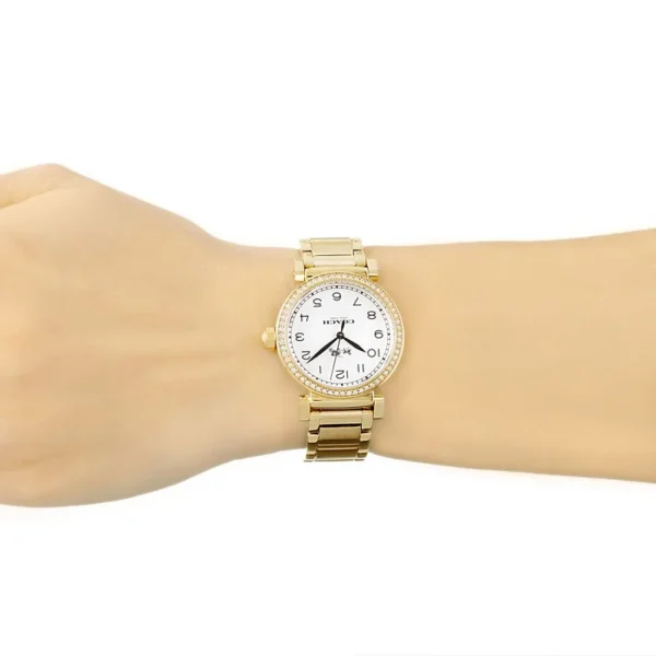 99985988-1-1475593603-4485 Coach Madison White Dial Gold Steel Strap Watch for Women - 14502397