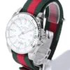 Gucci Dive White Dial Red & Green Nylon Strap Watch For Men - YA136207