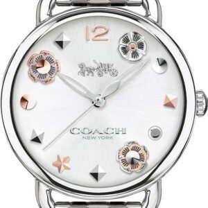 Coach Delancey White Dial Silver Steel Strap Watch for Women - 14502810