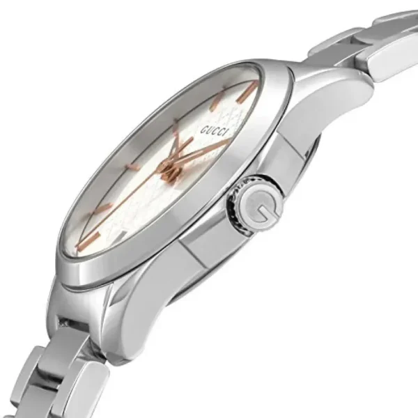 A5E27F14DB9430_2_1000-328114 Gucci G Timeless Silver Dial Silver Steel Strap Watch For Women - YA126523