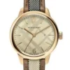BU-10114-701662_980db57b-8aae-4284-a2e8-d9419bbcd396 Burberry The Classic Gold Dial Brown Leather Strap Watch for Women - BU10114