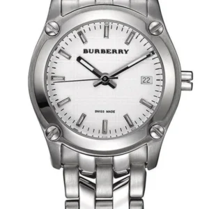 BU1853 Burberry Heritage Check White Dial Silver Steel Strap Watch for Women - BU1853