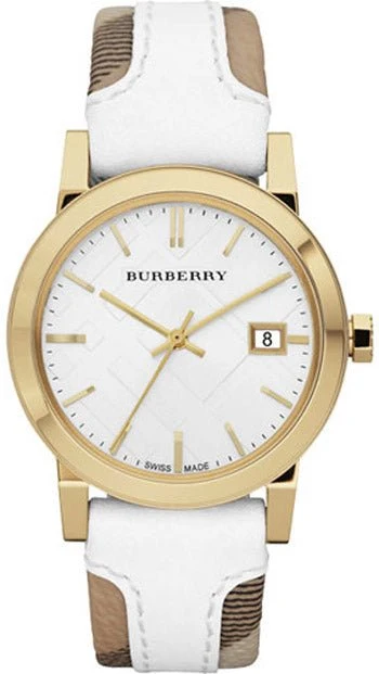 BU9110-900950 Burberry The City White Dial White Leather Strap Watch for Women - BU9015