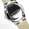 Burberry The Classic Horseferry Silver Dial Black Leather Strap Watch for Men - BU10002