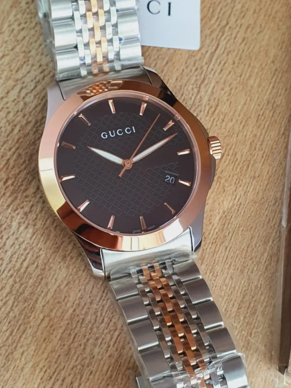 BlackDial38mmWatchYA126410_1_50671044-bdf9-416e-a207-8a25b484acb4 Gucci G Timeless Black Dial Two Tone Steel Strap Watch For Men - YA126410