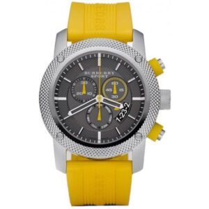 Bu7712-178932_b82233f9-bd5c-4915-833d-0e7bc51d6897 Burberry Sport Chronograph Grey Dial Yellow Rubber Strap Watch for Men - BU7712