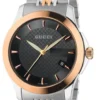 BuyGucciMen_sG-TimelessWatchYA126410-765940 Gucci G Timeless Black Dial Two Tone Steel Strap Watch For Men - YA126410