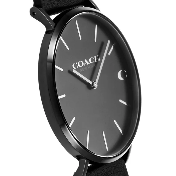 CO078DM00733_3_l Coach Charles Black Dial Black Leather Strap Watch for Men - 14602434