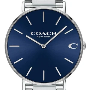 Coach Charles Blue Dial Silver Steel Strap Watch for Men - 14602429