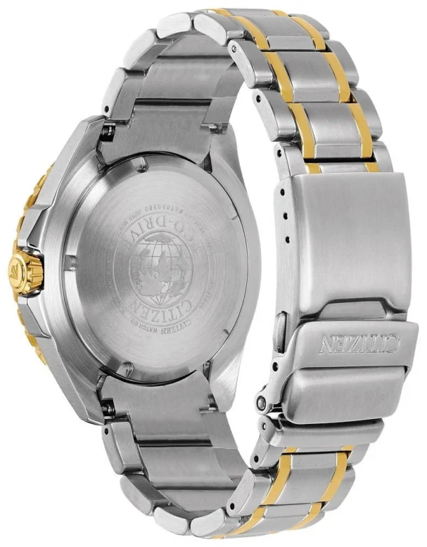 D82F9311-6BC7-4E79-85E5-78E8A8A42AB8-887427 Citizen Eco Drive Promaster Diver Black Dial Two Tone Steel Strap Watch For Men - BN0194-57E