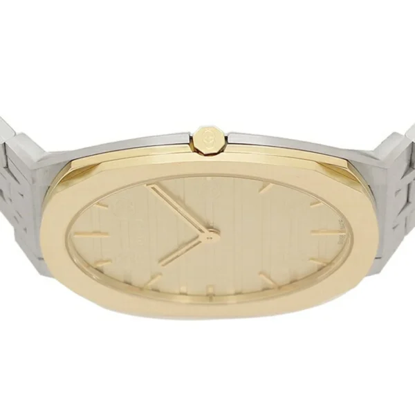 G03412DW01160_3_l_9626dcef-5716-436e-85d5-3435eb4a7ac4 Gucci 25H Quartz Gold Dial Silver Steel Strap Watch for Women - YA163403