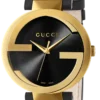 Gucci Interlocking Special Edition Grammy Black Dial Black Leather Strap Watch For Men - YA133208