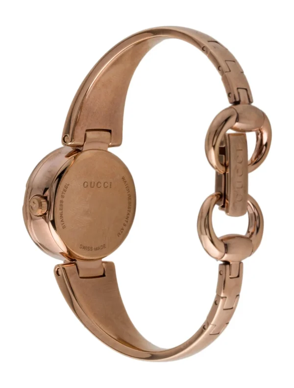 GUC1252893_2_enlarged Gucci Guccisima Quartz Mother of Pearl White Dial Rose Gold Steel Strap Watch for Women - YA134512