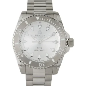 GUC1537515_1_enlarged_e69b8bd3-8115-4c59-8b6a-a0c3f2257c4f Gucci Dive Automatic Silver Dial Silver Steel Strap Watch for Men - YA136354