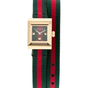 Gucci G-Frame Multicolored Dial Two Tone Nylon Strap Watch For Women - YA128527