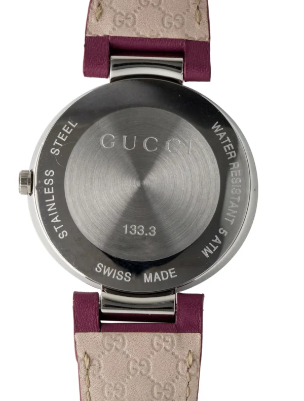 GUC731352_4_enlarged Gucci Interlocking G Quartz Pink Dial Pink Leather Strap Watch For Women - YA133321