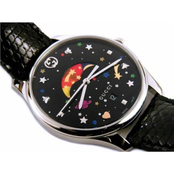 GUCCI-YA1264045-2_5f64c366-a42f-4138-bae8-da68e0f50fe6 Gucci G-Timeless Moonphase Black Dial Black Leather Strap Watch For Men - YA1264045